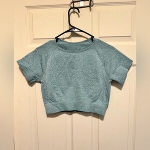 Light Blue Women's Athletic Crop Top
